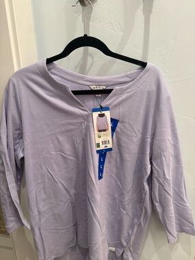 Orvis Lavender Long-Sleeve Split-Neck Tee